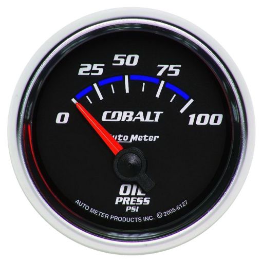 Picture of Autometer Cobalt 52mm 100 PSI Short Sweep Electric Oil Pressure Gauge