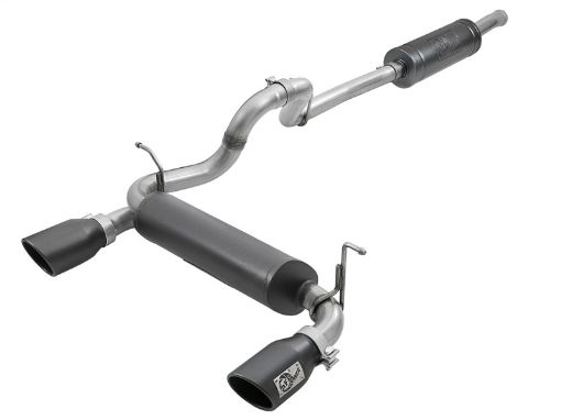 Picture of aFe Rebel Series 2.5in 304 SS Cat - Back Exhaust w Black Tips 2018 Jeep Wrangler (JL) V6 3.6L