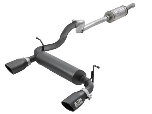 Picture of aFe Rebel Series 2.5in 409 SS Cat - Back Exhaust System w Black Tips Jeep Wrangler (JL) 2018 V6 3.6L