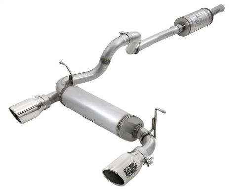 Picture of aFe Rebel Series 2.5in 409 SS Cat - Back Exhaust w Polished Tips 2018 Jeep Wrangler (JL) V6 3.6L