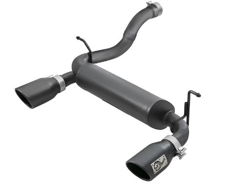 Picture of aFe Rebel Series 2.5in 409 SS Axle - Back Exhaust w Black Tips 2018 Jeep Wrangler (JL) V6 3.6L