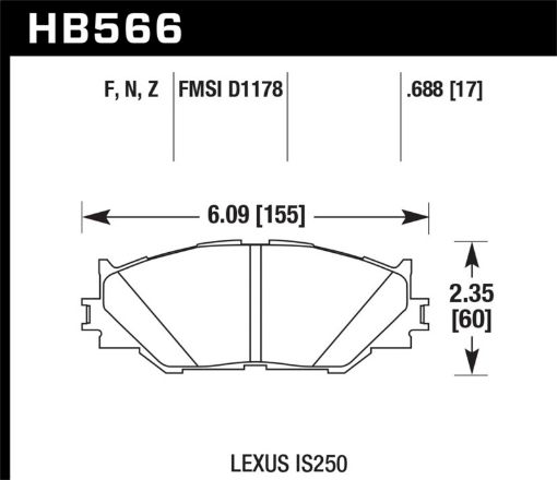 Picture of Hawk 06 - 08 Lexus IS250 HPS Street Front Brake Pads