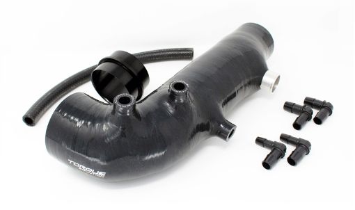 Picture of Torque Solution Turbo Inlet Hose Black 02 - 07 Subaru WRX 04 - 18 STI 05 - 09 Legacy GT 04 - 13 FTX