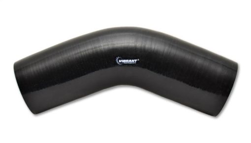 Picture of Vibrant 4 Ply Reinforced Silicone Elbow Connector - 5in ID x 4in Leg 45 Deg Elbow (BLACK)