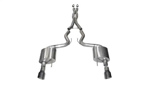 Picture of Corsa 15 - 17 Ford Mustang GT Coupe 5.0L 3in Xtreme Cat - Back Exhaust Dual Rear Exit w Gun Metal Tips