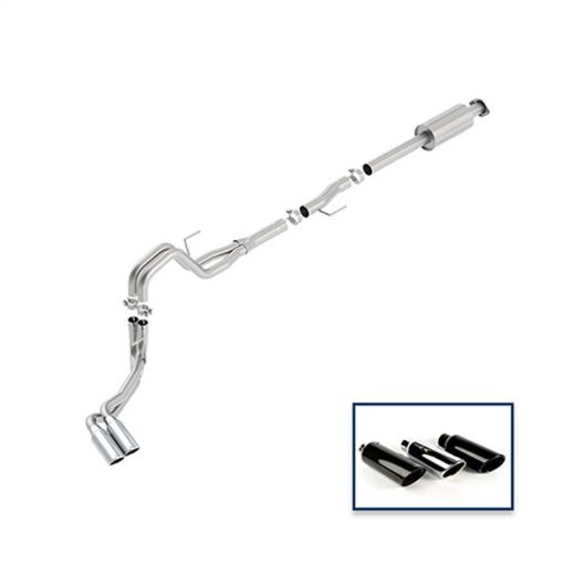 Picture of Ford Racing 15 - 18 F - 150 5.0L Cat - Back Extreme Exhaust System Side Exit w Chrome Tips