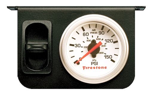 Picture of Firestone Air Adjustable Leveling Control Panel wSingle Gauge 0 - 150psi - White Face (WR17602225)