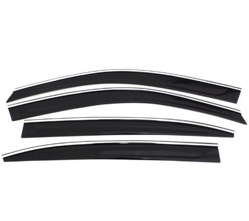 Picture of AVS 2018 Toyota Camry Ventvisor Low Profile Deflectors 4pc - Smoke w Chrome Trim