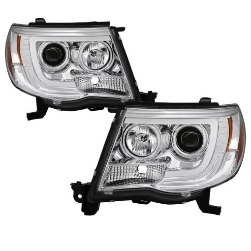 Picture of Spyder Toyota Tacoma 05 - 11 Projector Headlights - Light Bar DRL - Chrome PRO - YD - TT05V2 - LB - C
