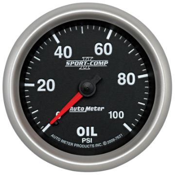 Picture of Autometer Sport - Comp II 2 - 58in 100 PSI Mechanical Oil Pressure Gauge