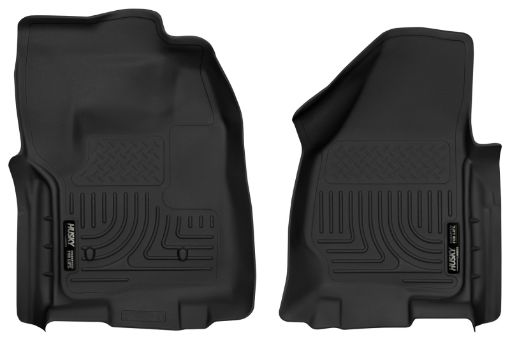 Picture of Husky Liners 12 - 16 Ford F - 250F - 350 Standard Cab wo Trans Case Shifter XAC Black Front Floor Liners