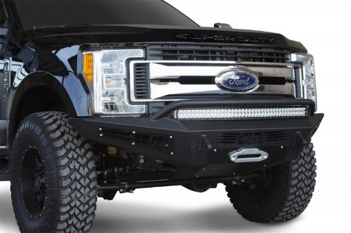 Picture of Addictive Desert Designs 17 - 18 Ford F - 250 HoneyBadger Front Bumper w Winch Mount