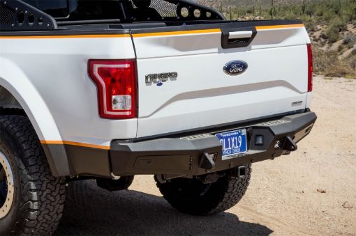 Picture of Addictive Desert Designs 15 - 18 Ford F - 150 HoneyBadger Rear Bumper w Backup Sensor Cutouts