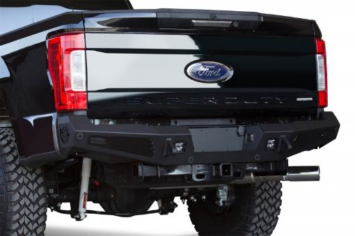 Picture of Addictive Desert Designs 17 - 18 Ford F - 250 HoneyBadger Rear Bumper w Backup Sensor Cutouts