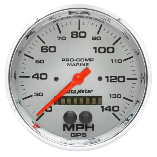 Picture of Autometer Speedometer 5in 140 MPH GPS Marine Chrome Ultra - Lite Gauge