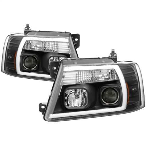 Picture of Spyder 04 - 08 Ford F - 150 Projector Headlights - Light Bar DRL - Black PRO - YD - FF15004V2 - LB - BK
