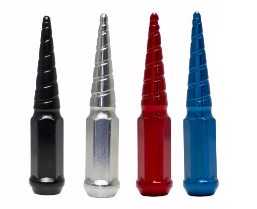 Picture of Wheel Mate Twisted Spiked Lug Nuts Set of 24 - Red M14x1.50