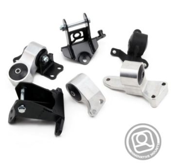 Picture of Innovative 06 - 11 Honda Civic Si K - Series Black Billet Aluminum Mounts 75A Bushings (Not K24 Trans)