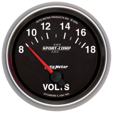 Picture of Autometer Sport - Comp II 2 - 58in 18V Electrical Voltmeter Gauge