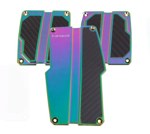 Picture of NRG Brushed Aluminum Sport Pedal MT - Neochrome wBlack Carbon
