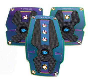 Picture of NRG Aluminum Sport Pedal MT - Neochrome wBlack Rubber Inserts
