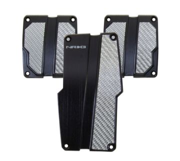 Picture of NRG Brushed Aluminum Sport Pedal MT - Black wSilver Carbon