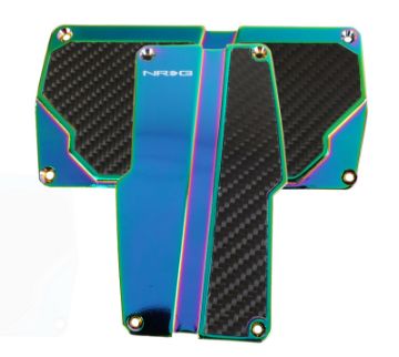 Picture of NRG Brushed Aluminum Sport Pedal AT - Silver wBlack Carbon