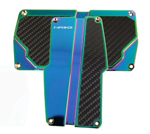 Picture of NRG Brushed Aluminum Sport Pedal AT - Silver wBlack Carbon