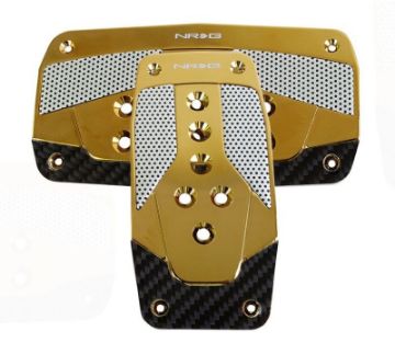 Picture of NRG Aluminum Sport Pedal AT - Red wChrome Gold Carbon