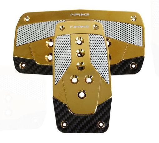 Picture of NRG Aluminum Sport Pedal AT - Red wChrome Gold Carbon