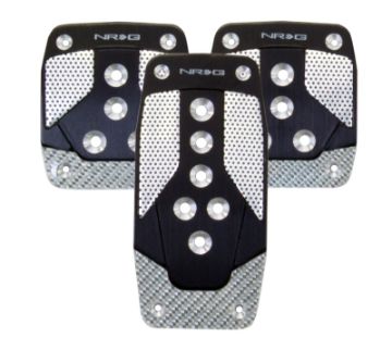 Picture of NRG Aluminum Sport Pedal MT - Black wSilver Carbon