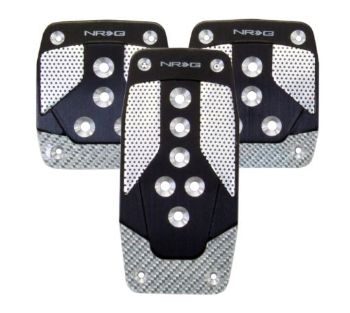 Picture of NRG Aluminum Sport Pedal MT - Black wSilver Carbon