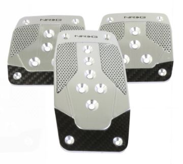 Picture of NRG Aluminum Sport Pedal MT - Silver wBlack Carbon