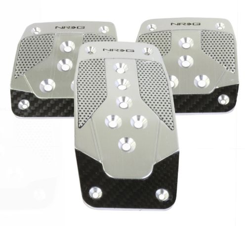Picture of NRG Aluminum Sport Pedal MT - Silver wBlack Carbon