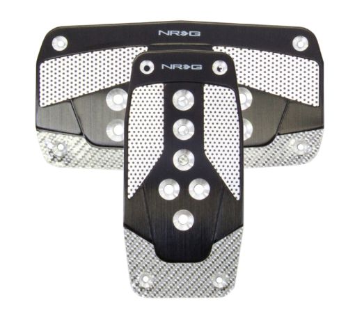 Picture of NRG Aluminum Sport Pedal AT - Black wSilver Carbon