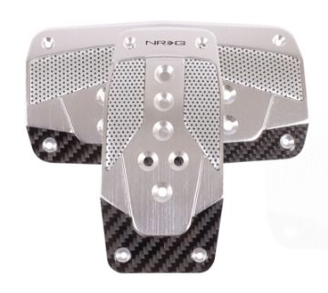 Picture of NRG Aluminum Sport Pedal AT - Silver wBlack Carbon