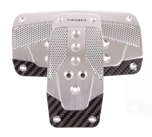 Picture of NRG Aluminum Sport Pedal AT - Silver wBlack Carbon