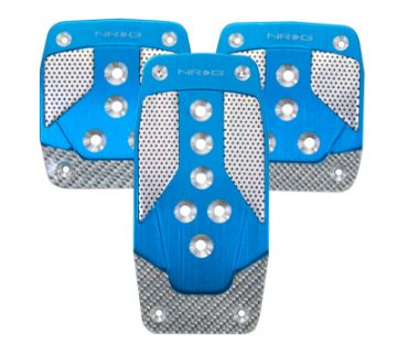 Picture of NRG Aluminum Sport Pedal MT - Blue wSilver Carbon