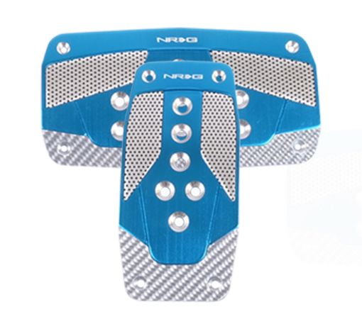 Picture of NRG Aluminum Sport Pedal AT - Blue wSilver Carbon