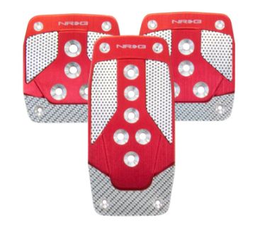 Picture of NRG Aluminum Sport Pedal MT - Red wSilver Carbon