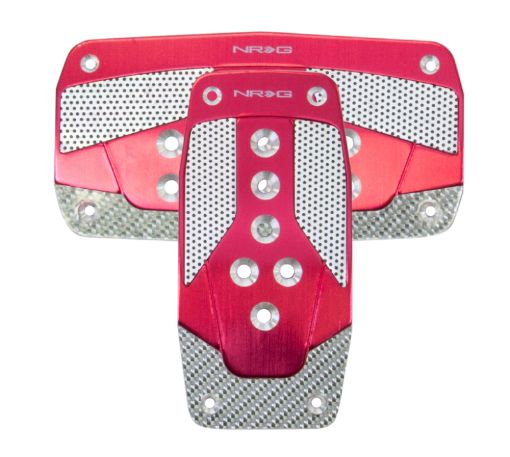 Picture of NRG Aluminum Sport Pedal AT - Red wSilver Carbon