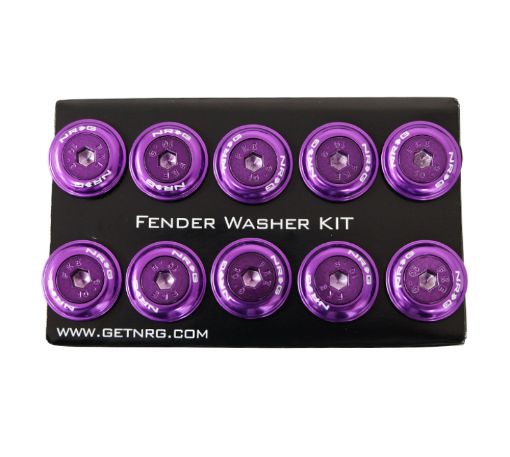 Picture of NRG Fender Washer Kit wColor Matched M6 Bolt Rivets For Plastic (Purple) - Set of 10
