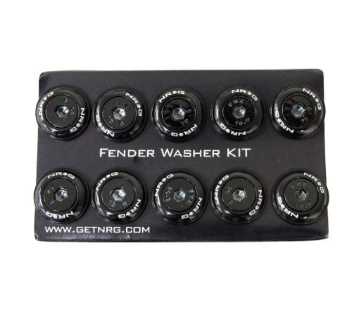 Picture of NRG Fender Washer Kit wColor Matched M6 Bolt Rivets For Plastic (Black) - Set of 10