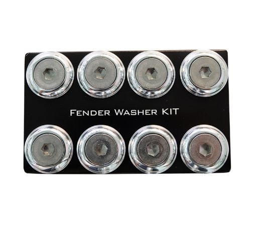 Picture of NRG Fender Washer Kit wColor Matched M8 Bolt Rivets For Plastic (Silver) - Set of 8