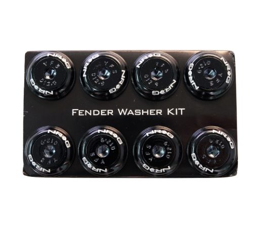 Picture of NRG Fender Washer Kit wColor Matched M8 Bolt Rivets For Plastic (Black) - Set of 8