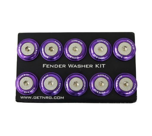 Picture of NRG Fender Washer Kit wRivets For Plastic (Purple) - Set of 10