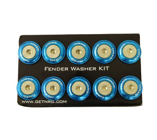 Picture of NRG Fender Washer Kit wRivets For Plastic (Blue) - Set of 10