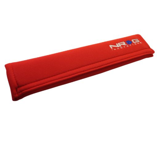 Picture of NRG Seat Belt Pads 3.5in. W x 17.3in. L (Red) Long - 1pc