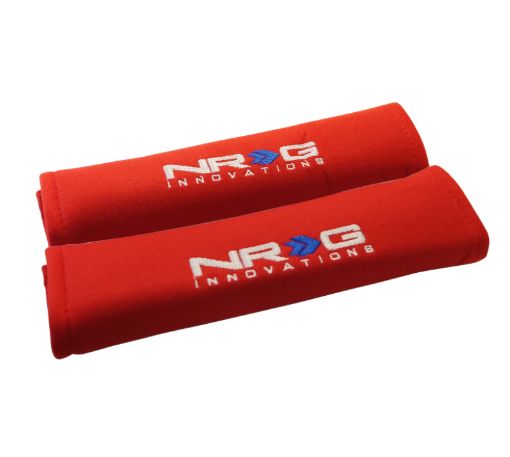 Picture of NRG Seat Belt Pads 2.7in. W x 11in. L (Red) Short - 2pc