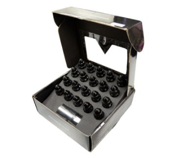 Picture of NRG 500 Series M12 X 1.5 Bullet Shape Steel Lug Nut Set - 21 Pc wLock Key - Black
